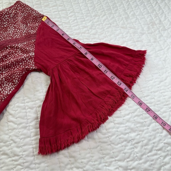 Umgee casual Red Blouse with Flared Sleeves in Size S-M - Picture 7 of 11